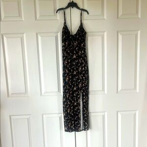 Floral Black Dress—spaghetti strap